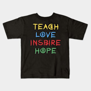 Teach Love Insprire Hope Autism Kids T-Shirt